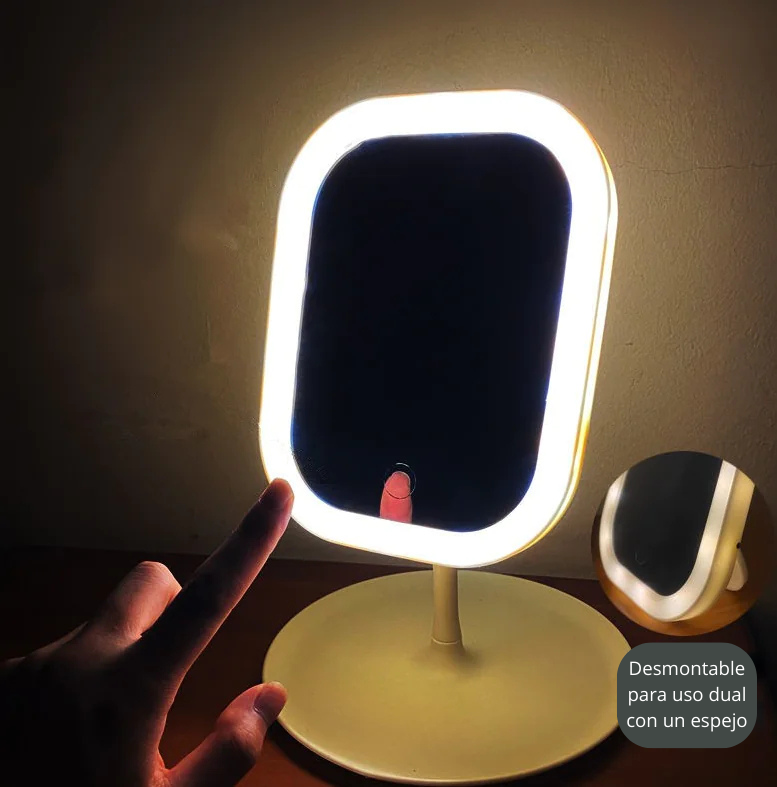 Espejo de maquillaje LED