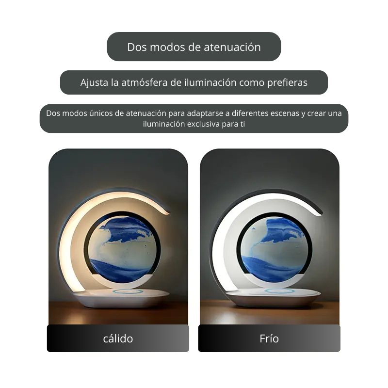 Lámpara nocturna LED de arena con cargador inalámbrico