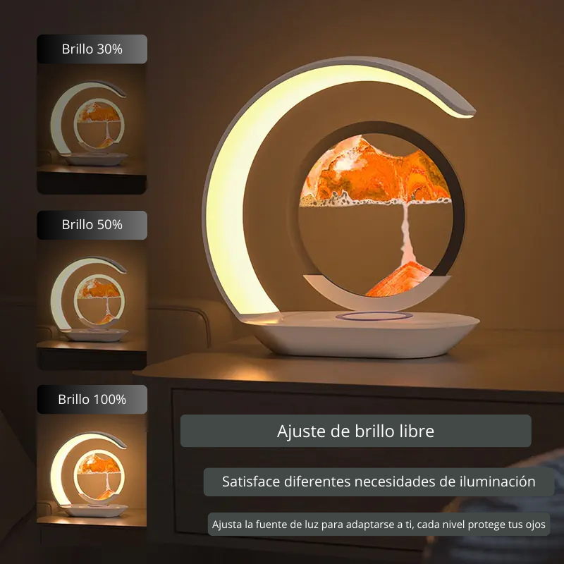 Lámpara nocturna LED de arena con cargador inalámbrico