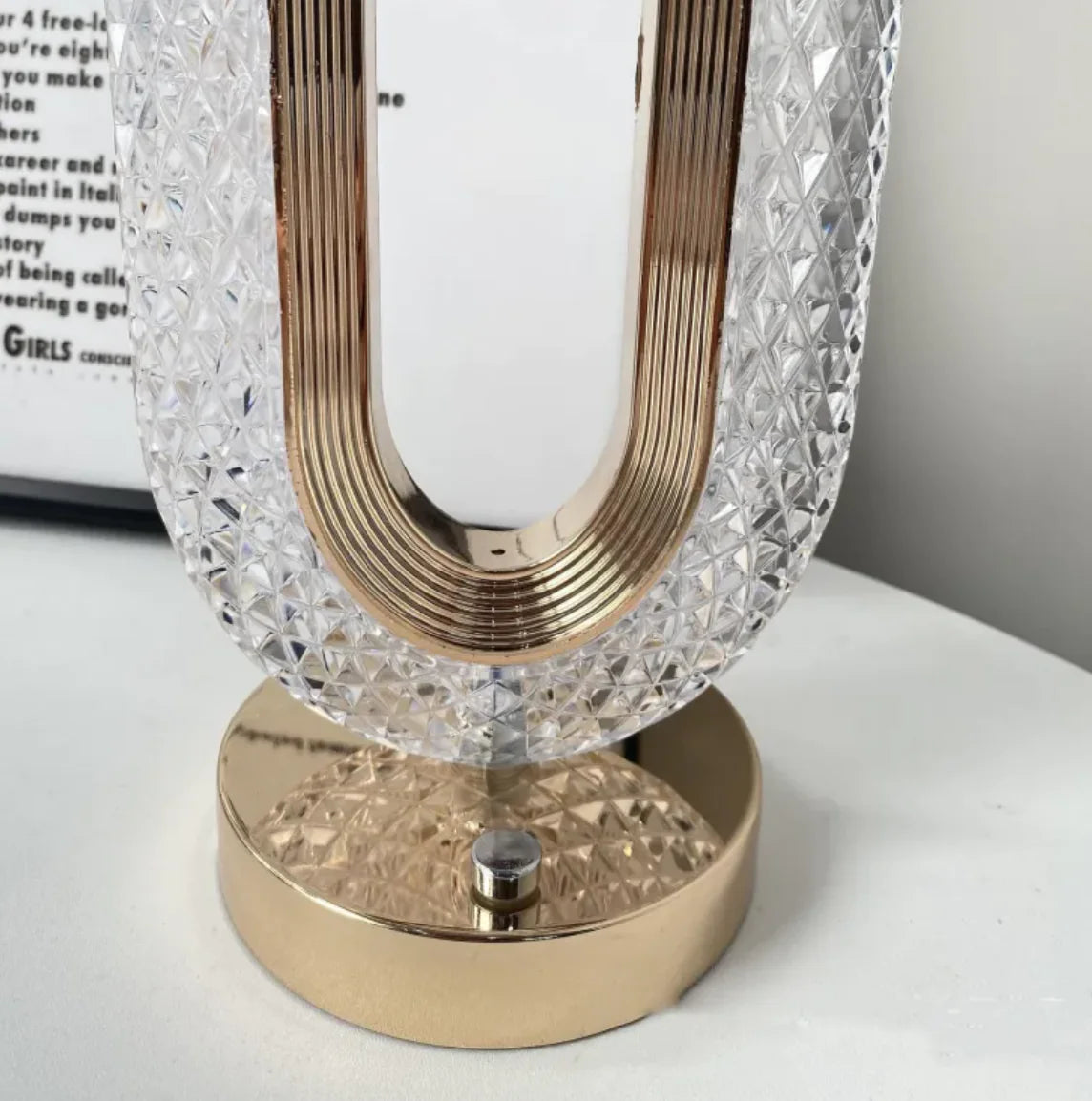 Lámpara táctil de cristal – Decoración elegante para el hogar