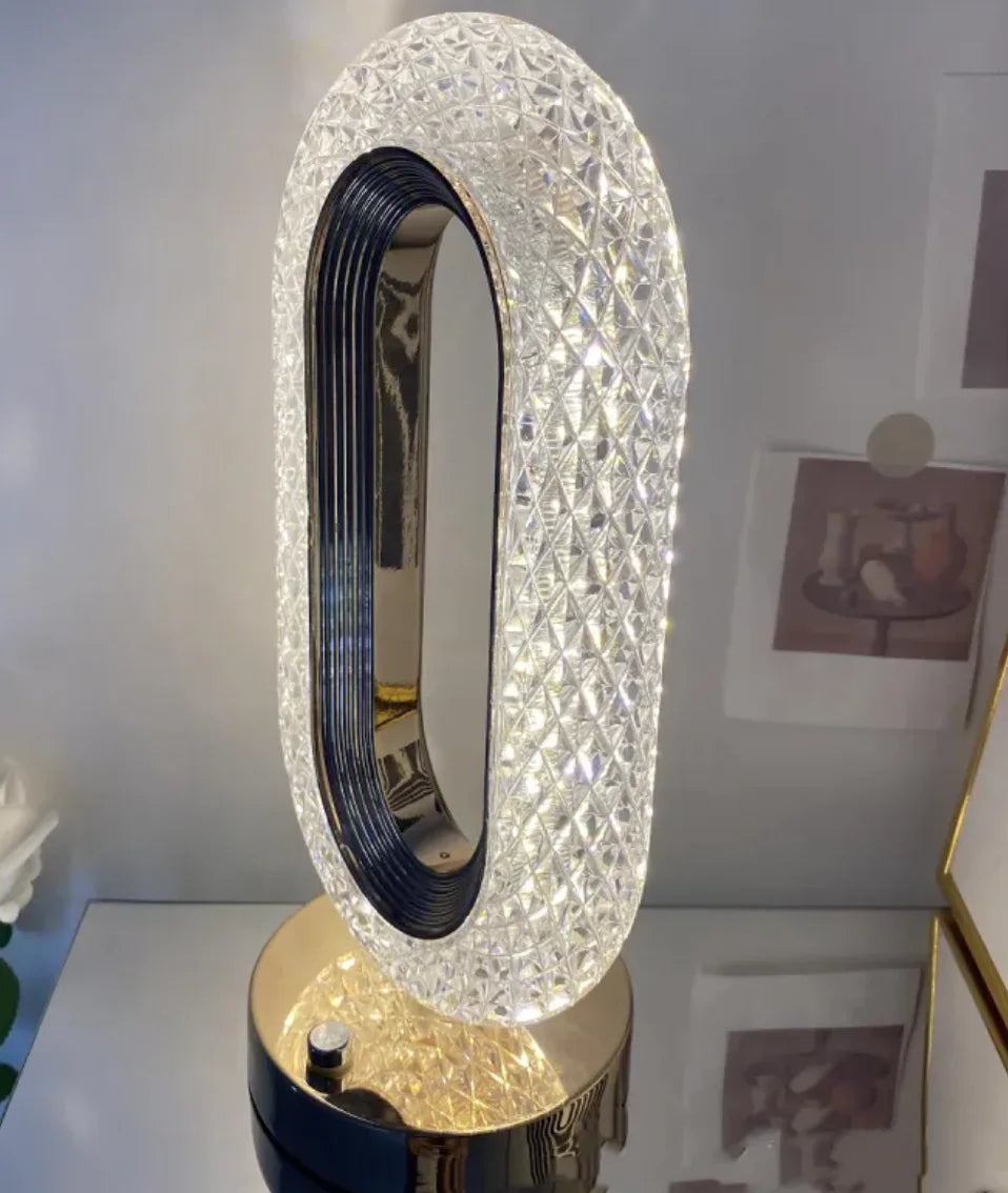 Lámpara táctil de cristal – Decoración elegante para el hogar